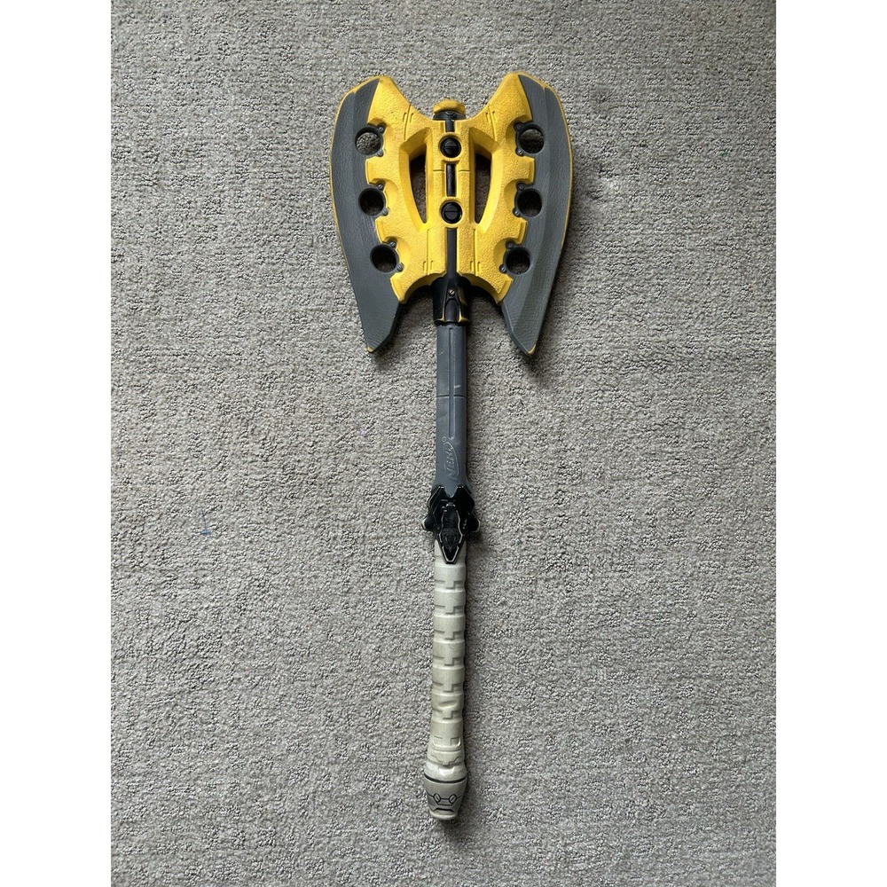 2009 NERF Battle Axe Weapon N-Force Warlock 30" Long Hasbro Foam 2 Blade Cosplay